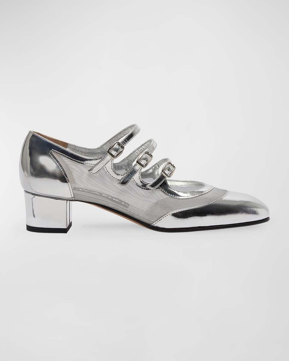 Kinight Metallic Buckle-Trio Ballerina Pumps